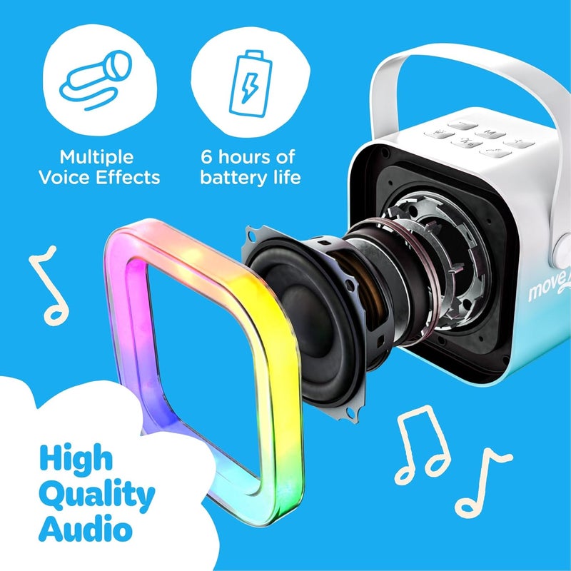 Move2Play , Mini Karaoke Machine for Kids | Built-in 20+ Songs | Bluetooth Speaker with Microphones | Voice Effects | Toddler Music Toy | Christmas Stocking Stuffer | Girls & Boys Age 2, 3, 4, 5, 6+ - Image 5
